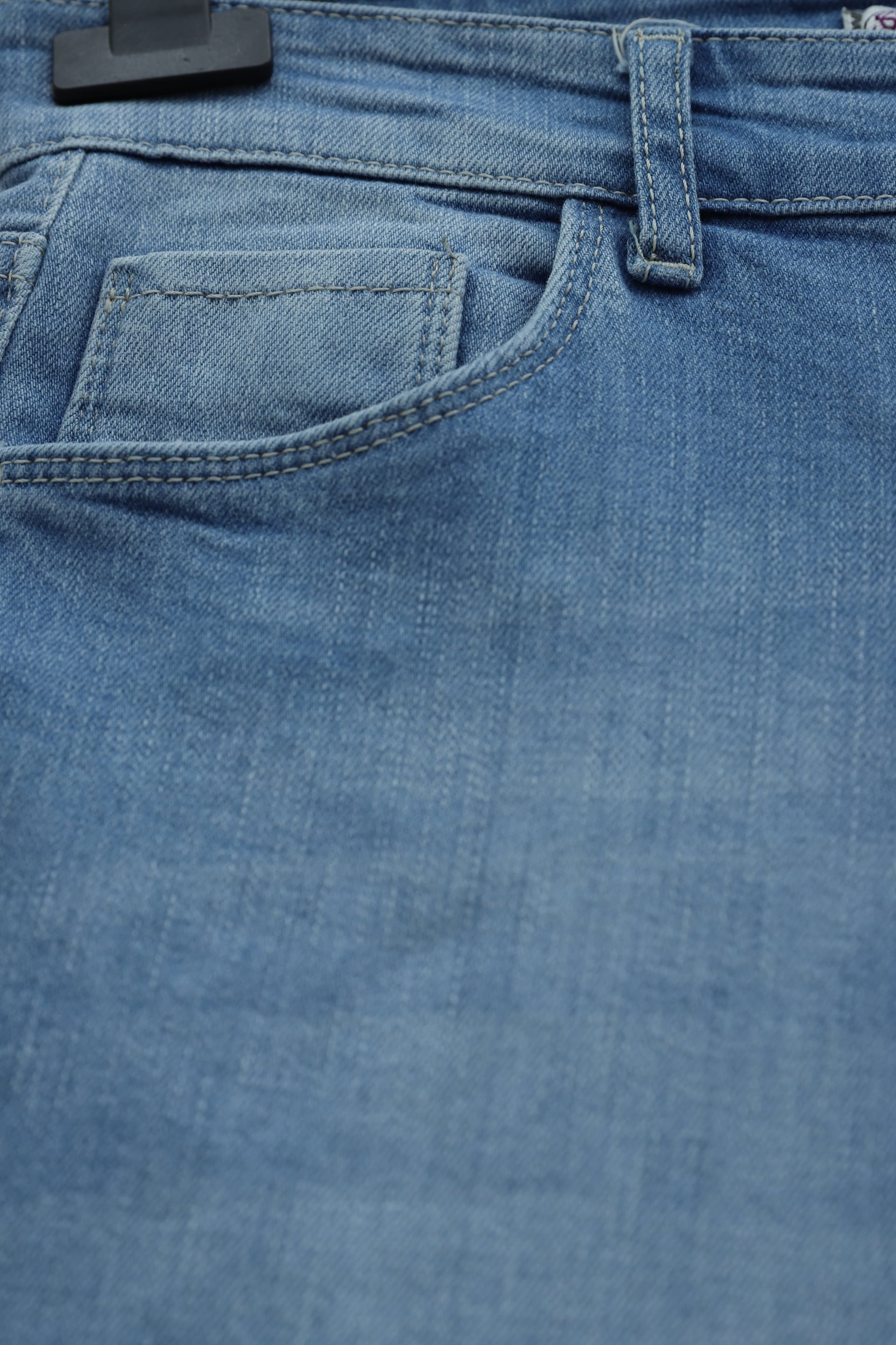 High Waist Wide Leg Denim Jeans with Pockets - Ice Blue - Podyumplus - by Peralane - photo 5