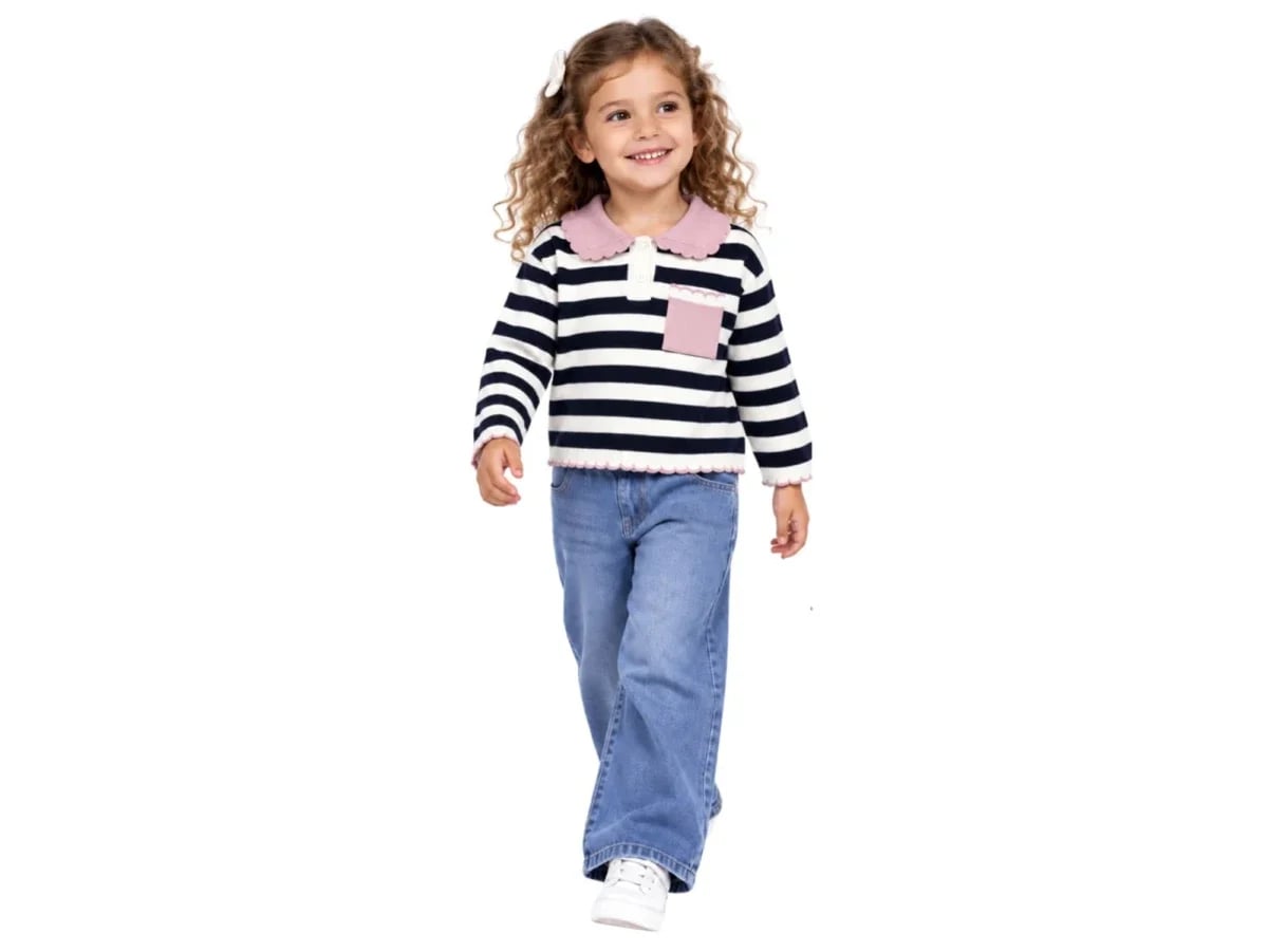 Girls' Knit Sweater and Skirt Set in Pink - Incilay - by Peralane