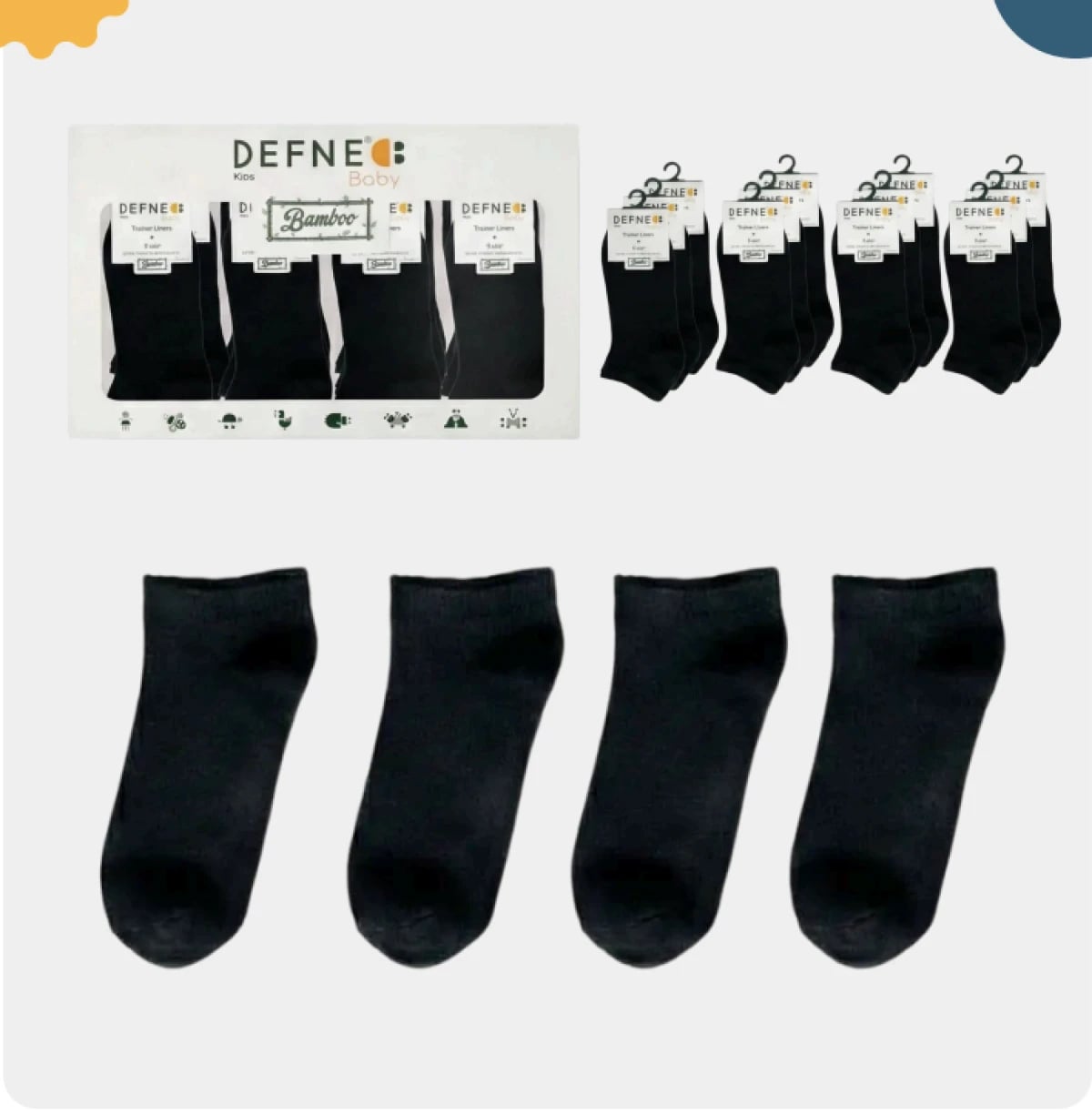 Kids Unisex Premium Bamboo Extra Soft Bootie Sock Set - DFNÇ-1PE005-23 - Defne - by Peralane