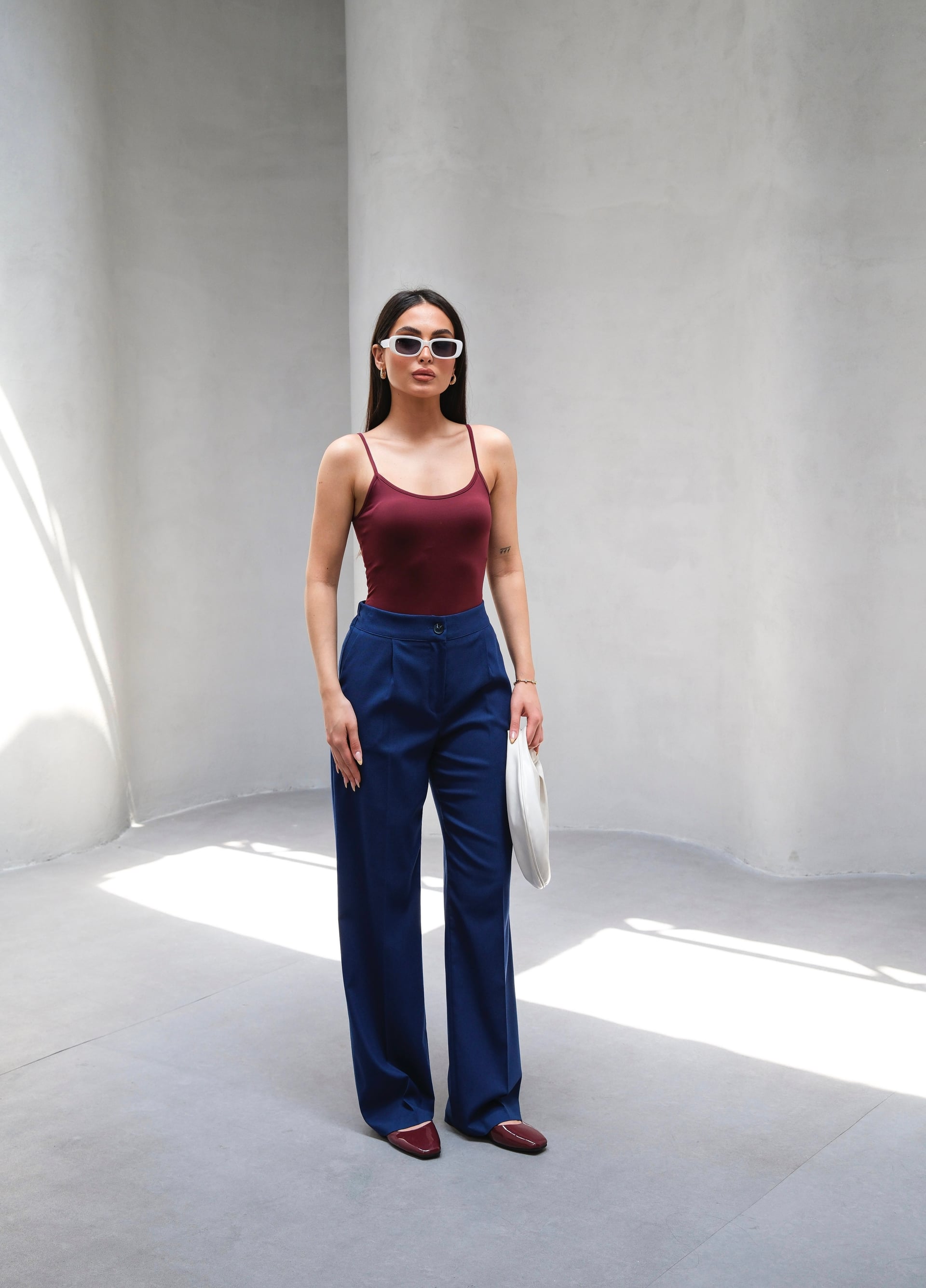 Wide Leg Pleated Trousers with Elasticated Waist - Ouz Fashion - by Peralane - photo 4