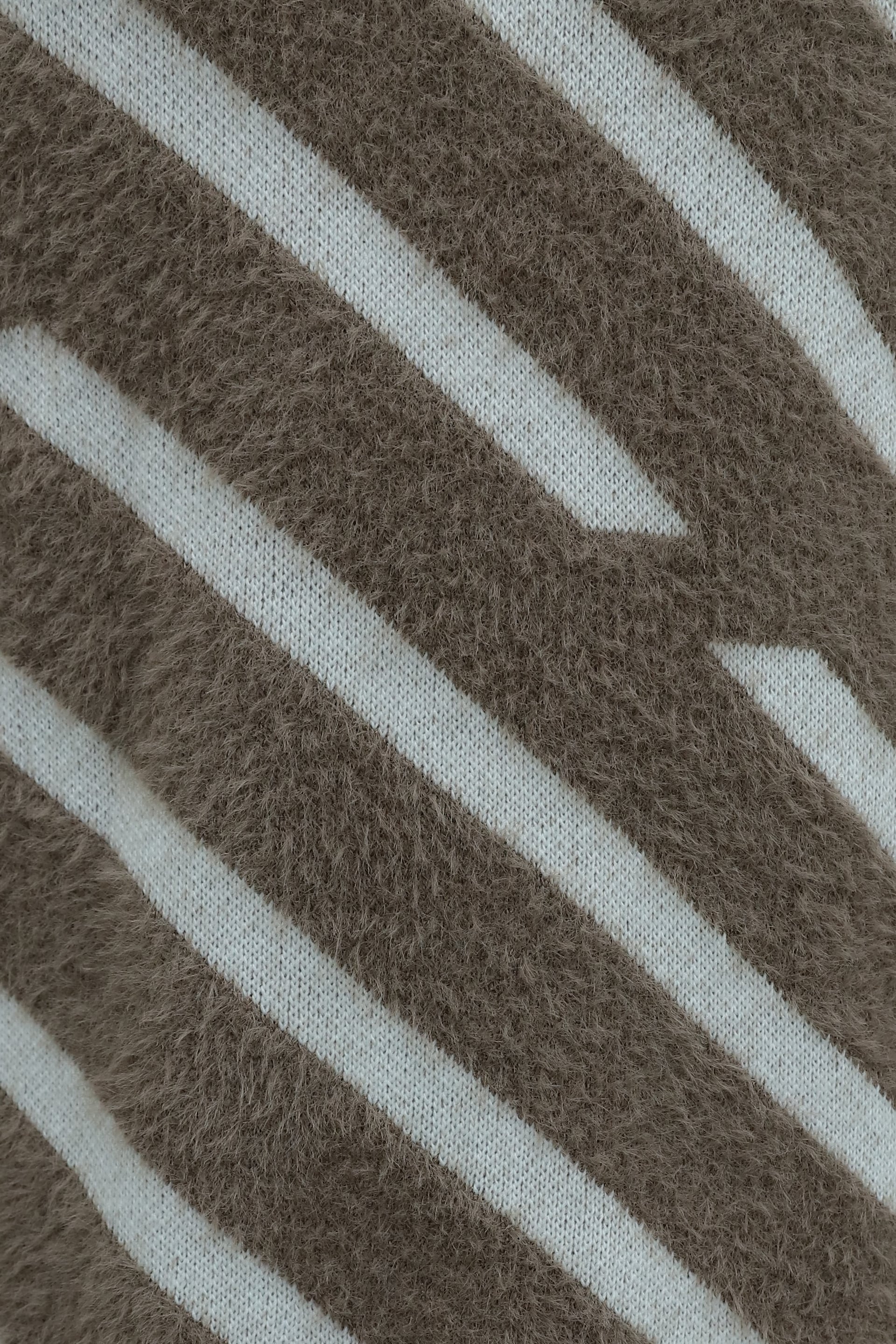 Half Mock Neck Side Stripe Fuzzy Knit Tunic - Earth - Podyumplus - by Peralane - photo 5