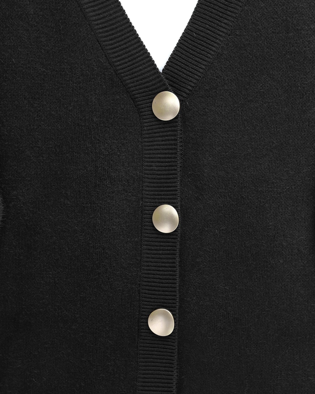 Black Button-Front Fringe Knit Cardigan - Podyumplus - by Peralane - photo 5