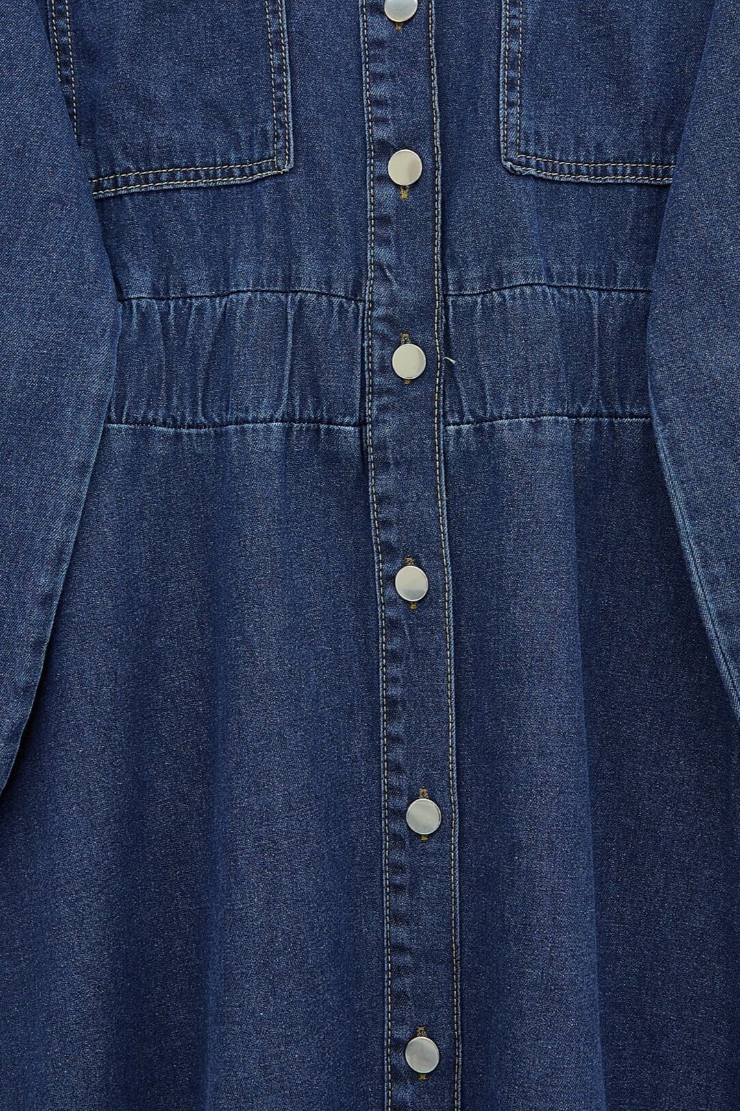 Elastic Waist Side Pocket Denim Dress - Navy - Podyumplus - by Peralane - photo 5