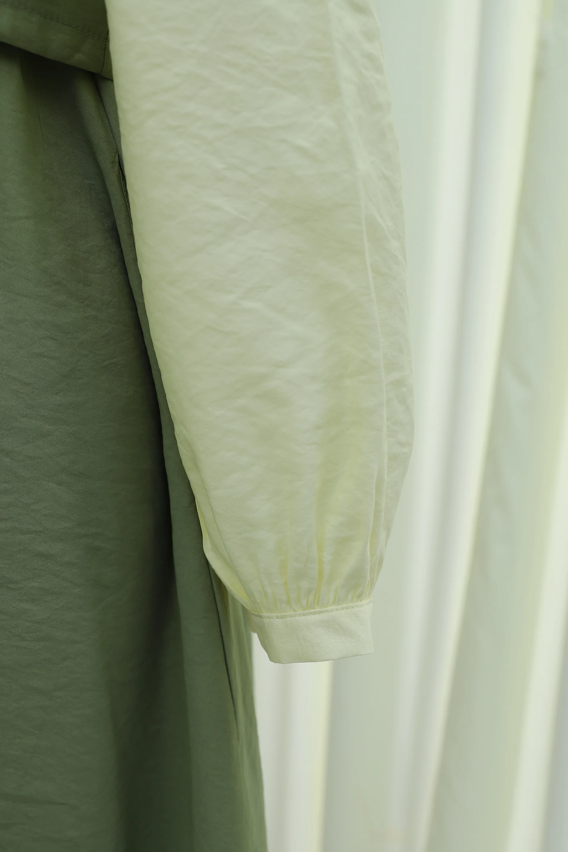 Snap Mini Vest Long Sleeve Modal Maxi Dress with Half Button - Pale Green - Podyumplus - by Peralane - photo 7