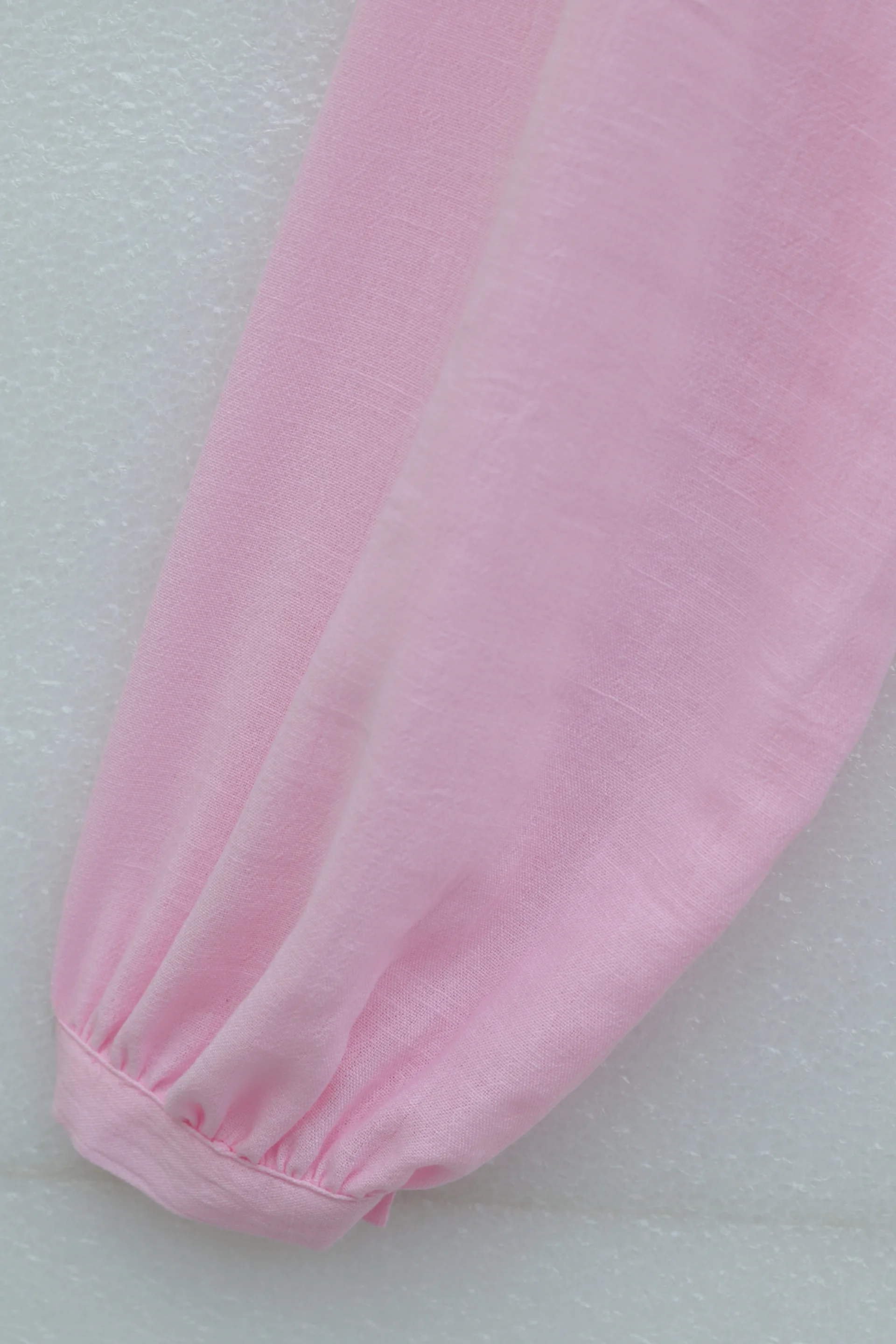 Tie-Front Lace Detail Lined Skirt Linen Look Set - Pink - Podyumplus - by Peralane - photo 4