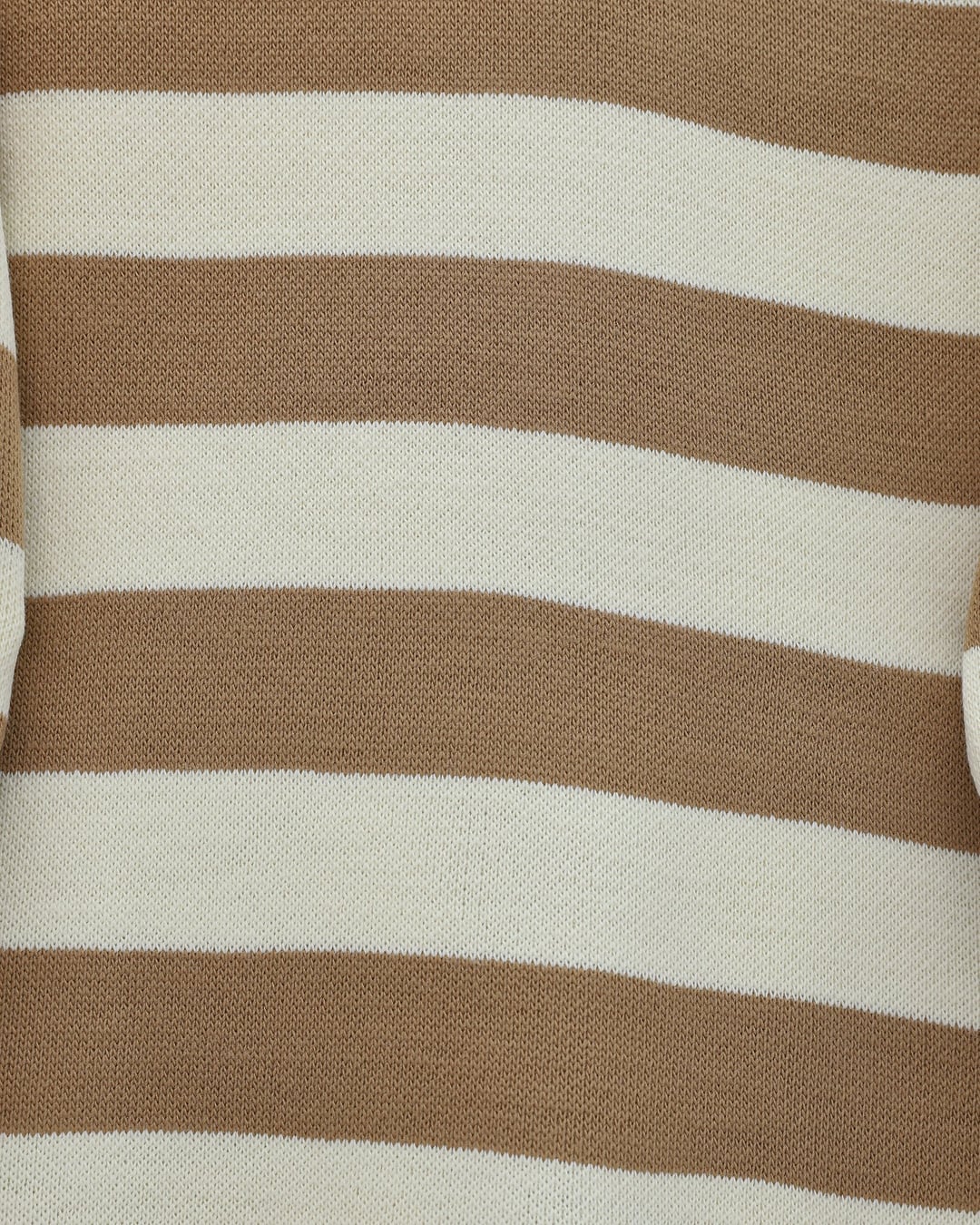 Half-Collar Buttoned Thick Striped Knit Set in Mink - Podyumplus - by Peralane - photo 4