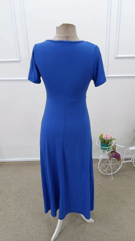 Women's Short Sleeve Asymmetric Neckline Button Detail Midi Viscose Dress - Janes - by Peralane - photo 5
