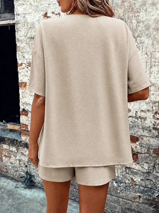 Women's Beige Kimono Jacket and Shorts Co-ord Set - Janes - by Peralane - photo 4
