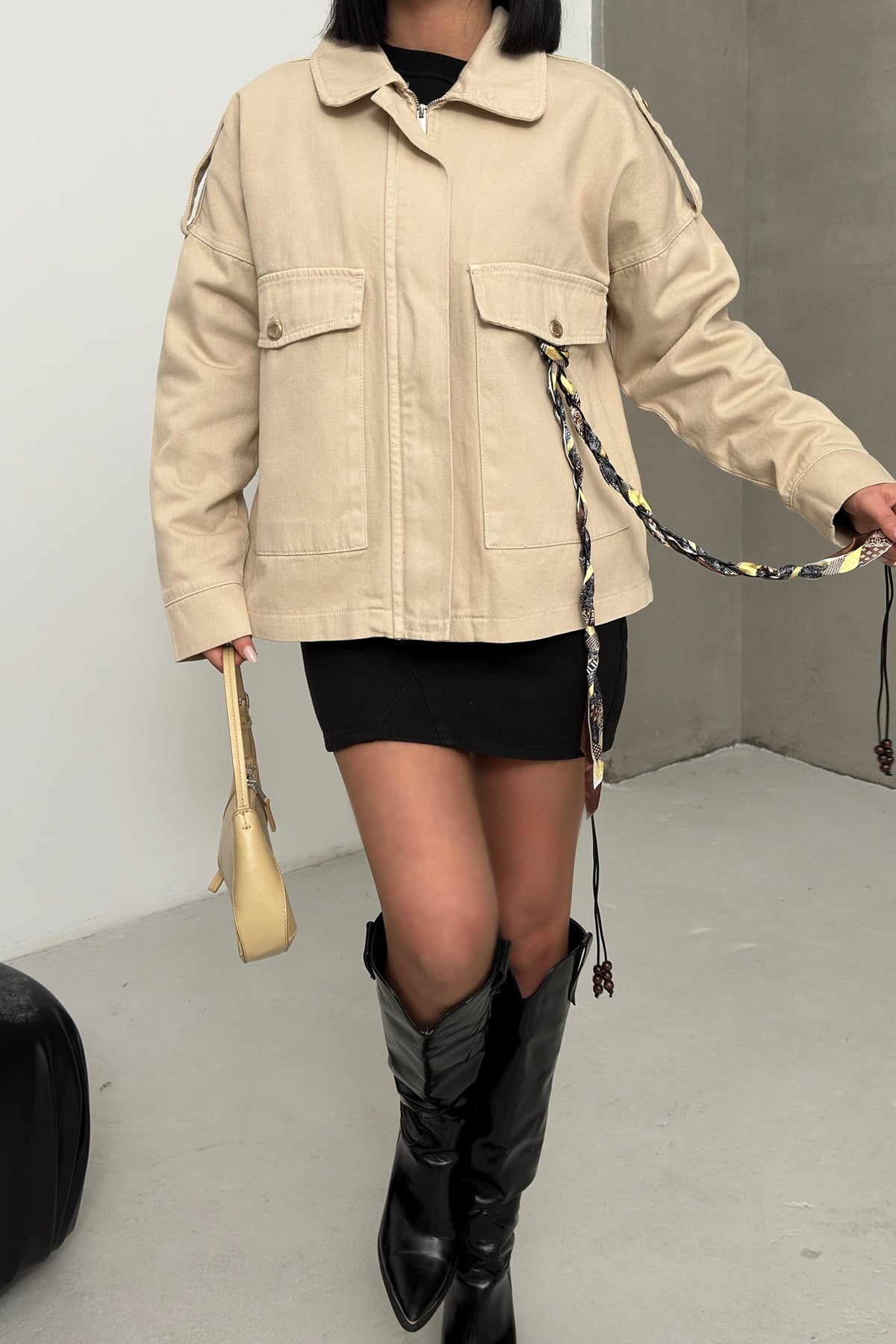 Stone Denim Jacket with Pockets 6254 - Xlove - by Peralane - photo 5