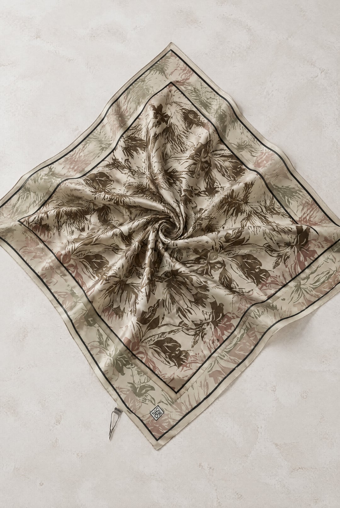 Sakura Flower Print Soft Scarf - Ecru - Podyumplus - by Peralane
