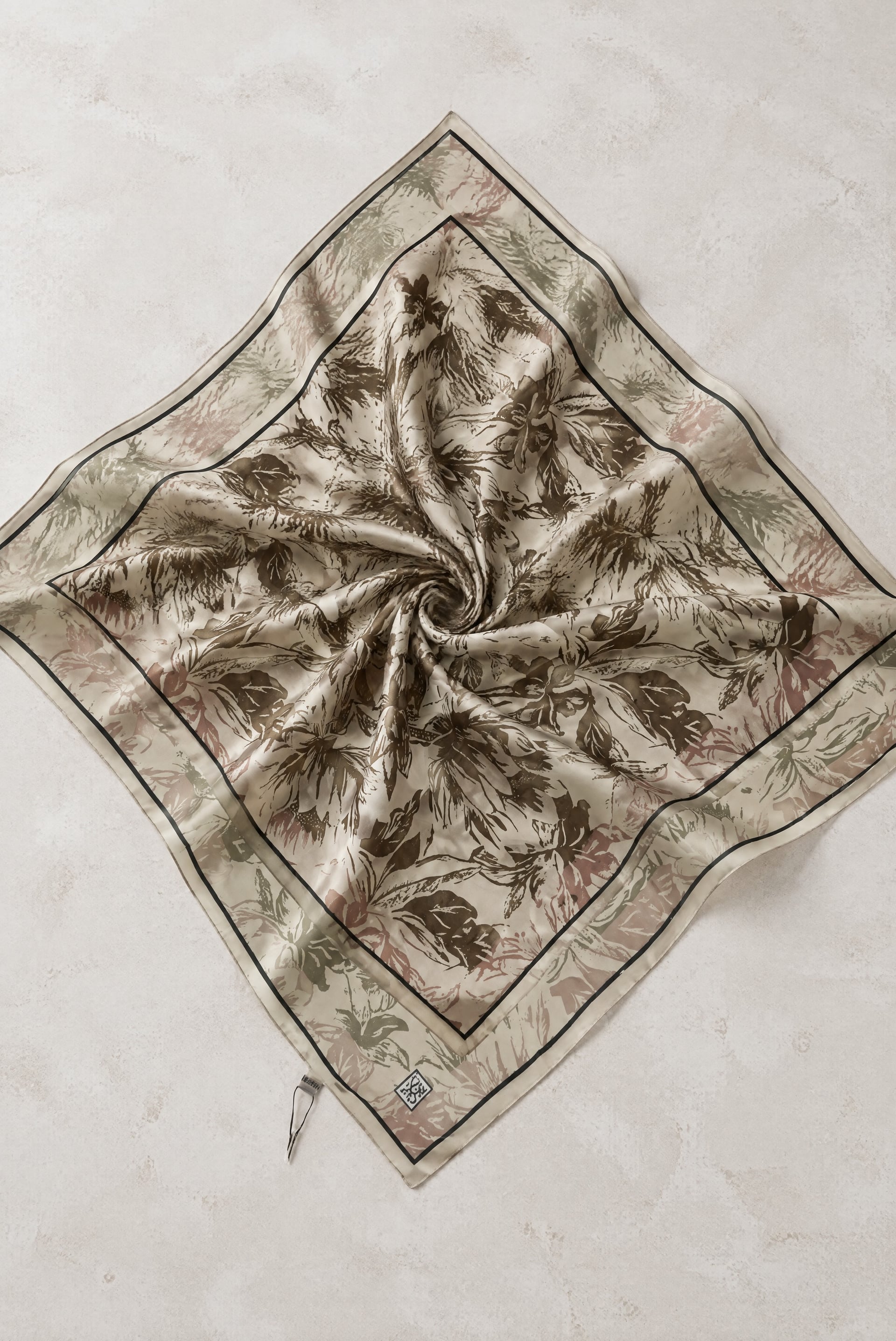 Sakura Flower Print Soft Scarf - Ecru - Podyumplus - by Peralane