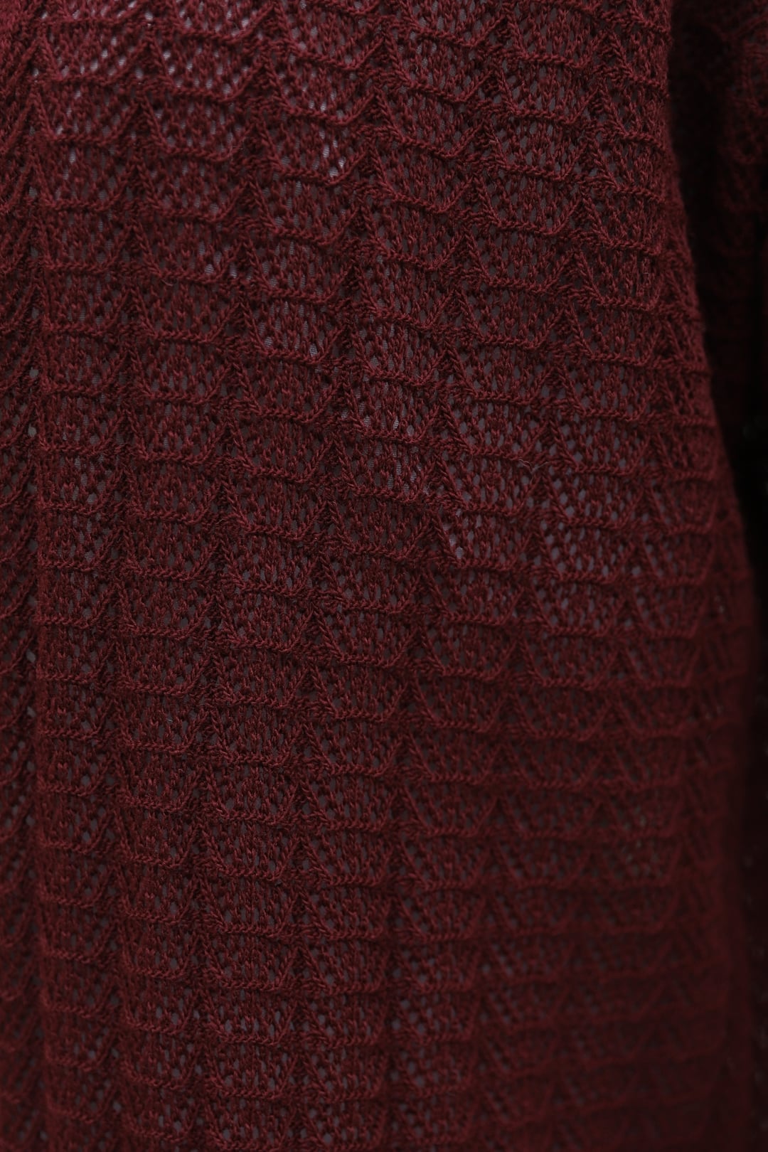 Burgundy Openwork Knit Cardigan - Podyumplus - by Peralane - photo 6