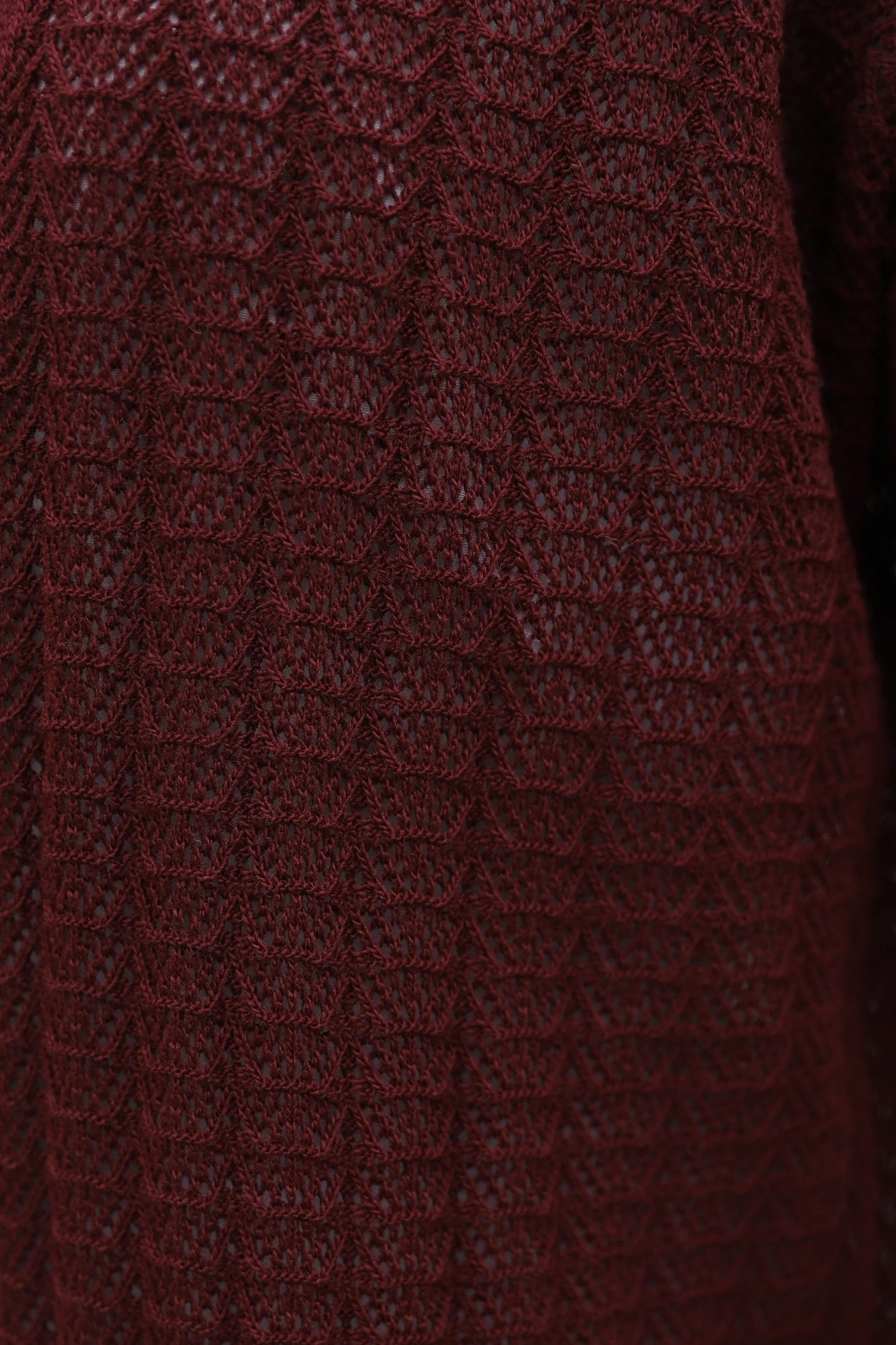 Burgundy Openwork Knit Cardigan - Podyumplus - by Peralane - photo 6