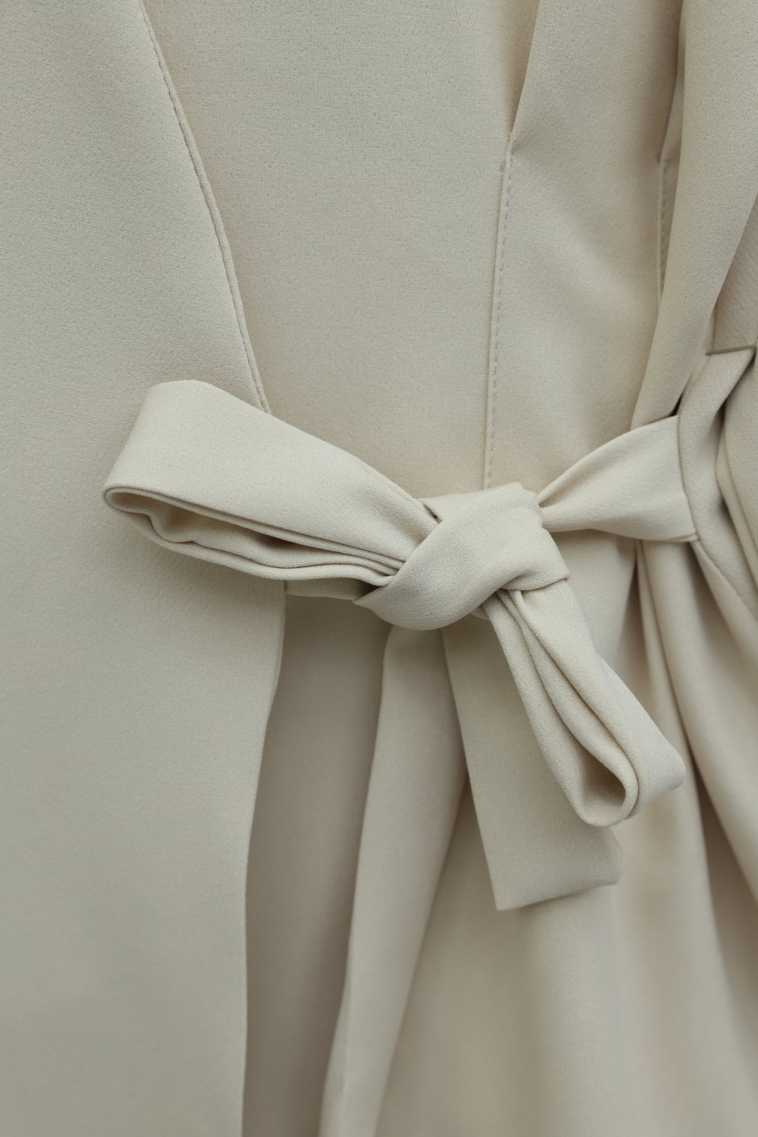 Beige Wrap-Front Wide-Leg Crepe Co-ord Set with Darts - Podyumplus - by Peralane - photo 10
