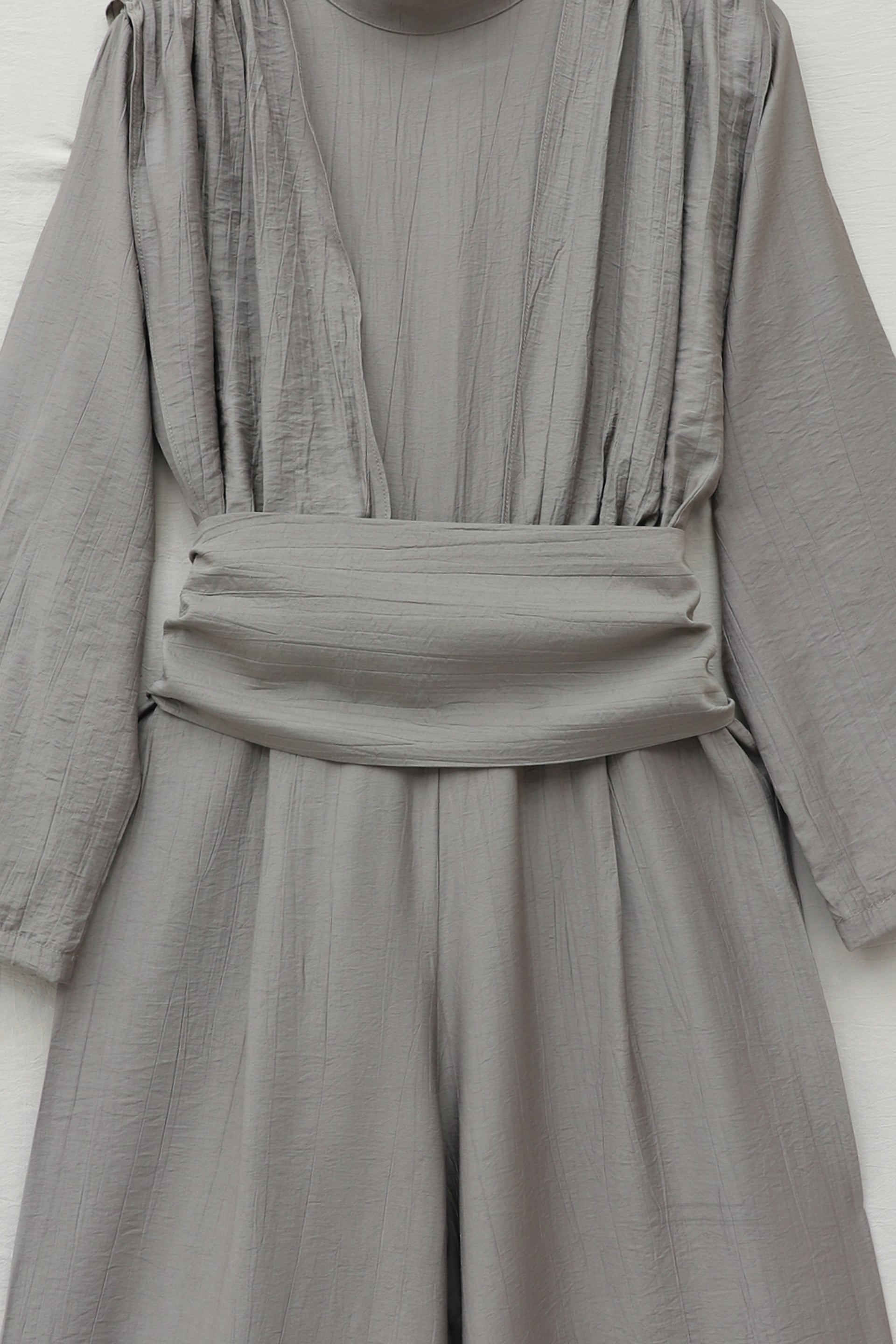 High Neck Pleated Pocket Belted Jumpsuit - Earth - Podyumplus - by Peralane - photo 5
