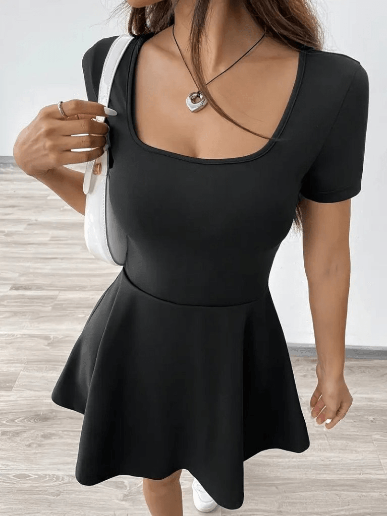 Women's Short-Sleeve Square Neck Dress with Pocket - Janes - by Peralane - photo 10