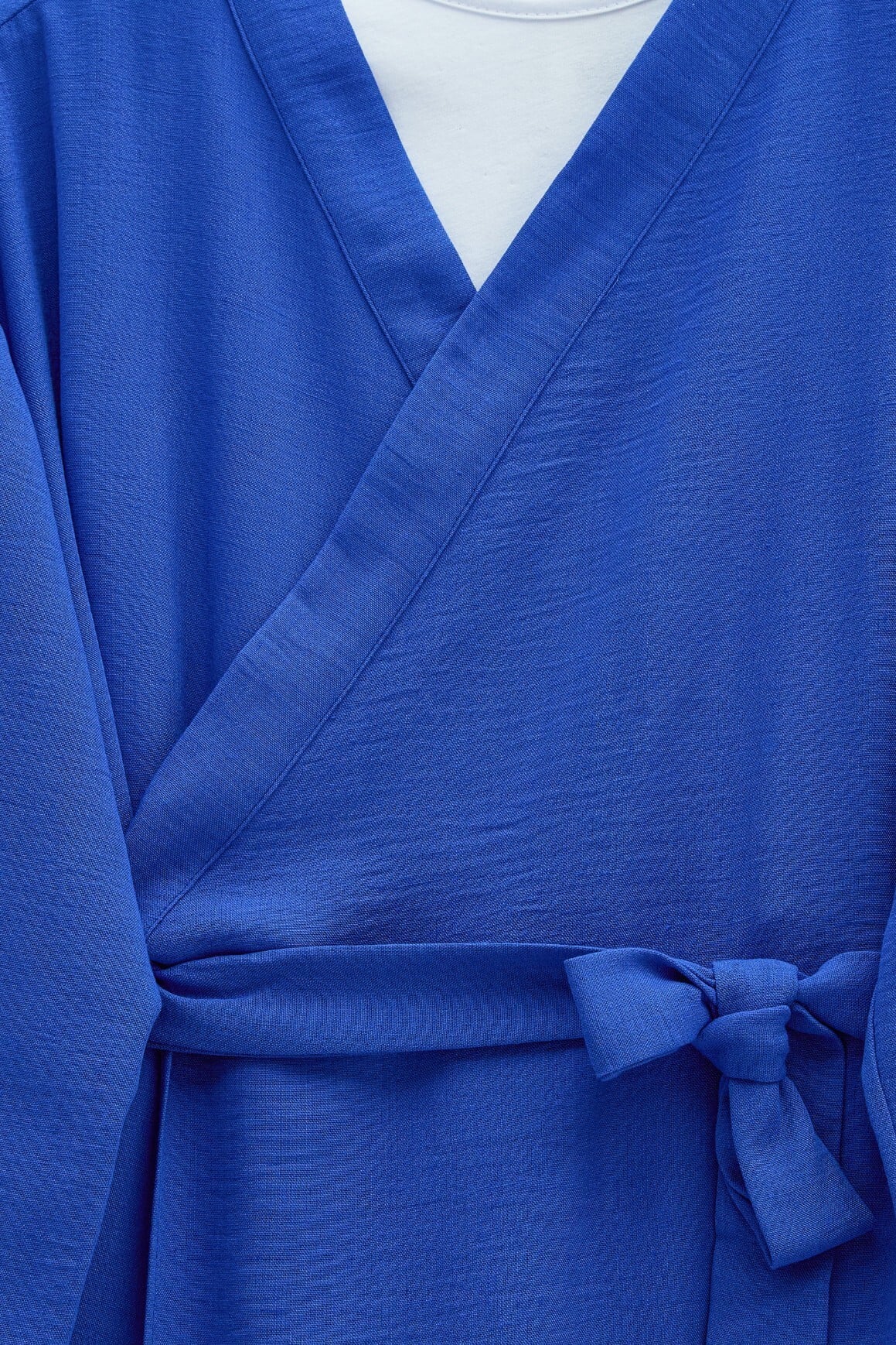Women's Double-Belted Long Trench Coat in Royal Blue - Podyumplus - by Peralane - photo 5