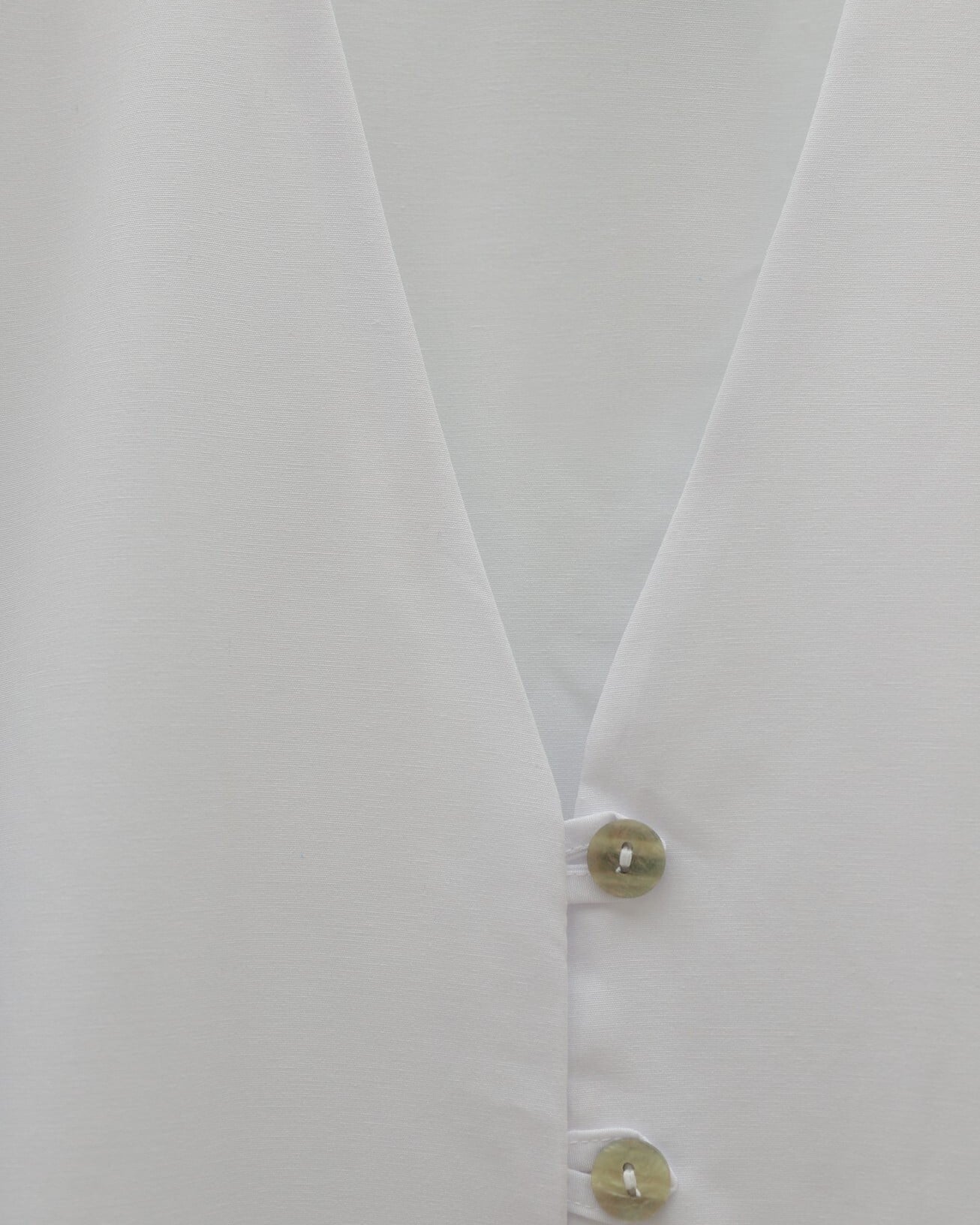 White V-Neck Poplin Shirt with Full Button Front - Podyumplus - by Peralane - photo 5