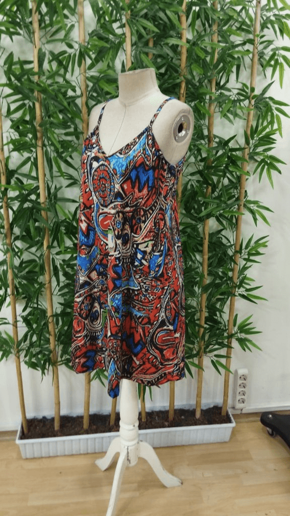 Women's Spaghetti Strap V-Neck Printed Short Suprem Dress - Janes - by Peralane - photo 5
