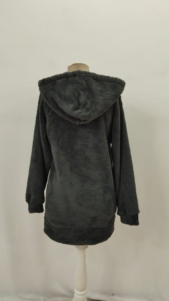 Women's Long Sleeve Hooded Pocket Mini Plush Dress - Janes - by Peralane - photo 6