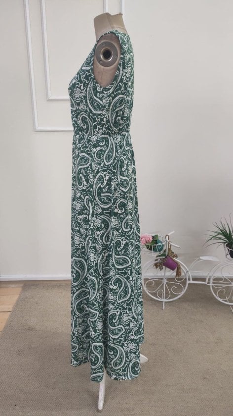 Women's Sleeveless Wrap V-Neck Maxi Dress with Paisley Print - Janes - by Peralane - photo 6