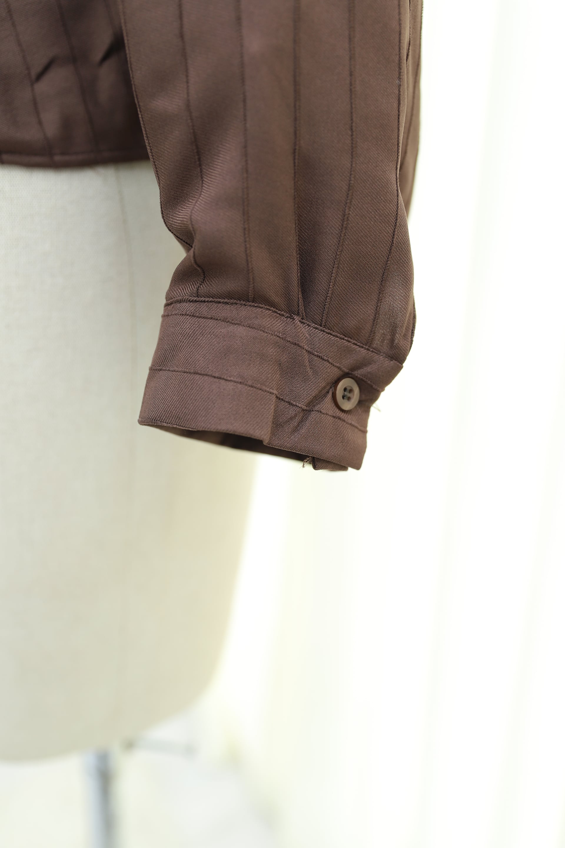 Long Back Oversize Linen Blouse with Patch Pockets - Brown - Podyumplus - by Peralane - photo 7