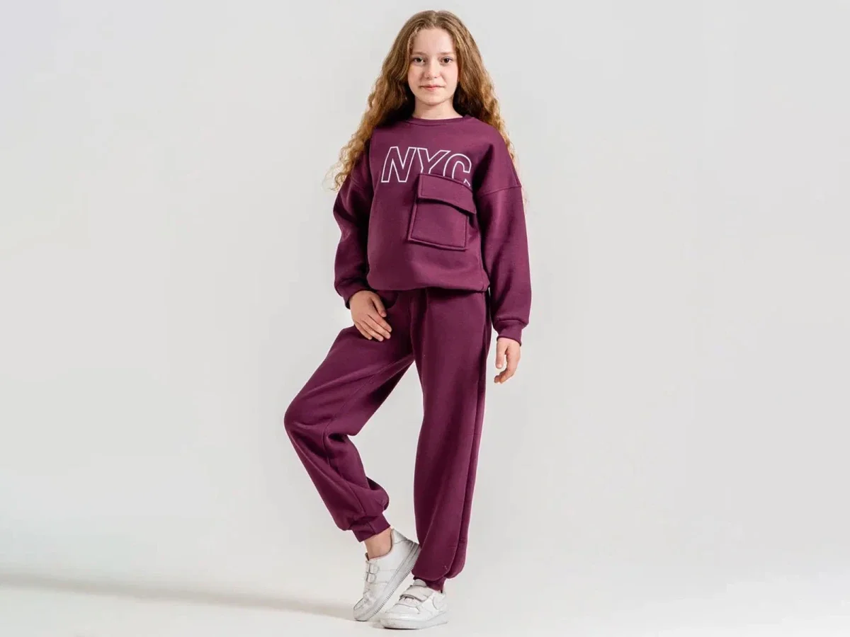 NYC Print Pocket Girls' Sweatshirt and Trouser Set - ÖZ Bebe - by Peralane