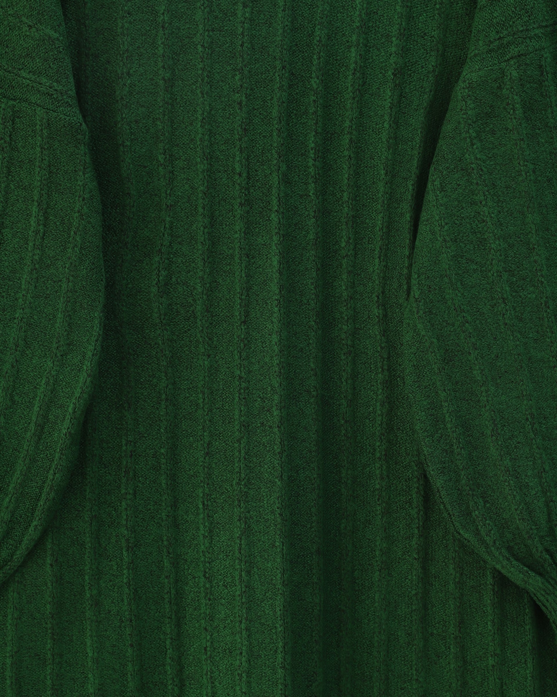 Ribbed Side Slit Knitted Tunic - Dark Green - Podyumplus - by Peralane - photo 6