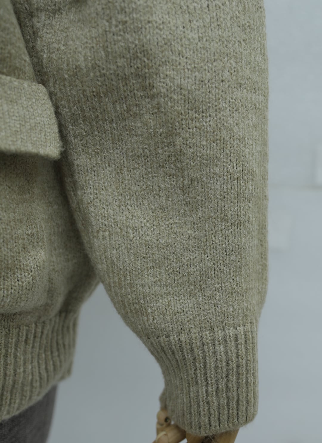Beige Knit Cardigan with Mock Neck and Button Front for Women - Podyumplus - by Peralane - photo 8