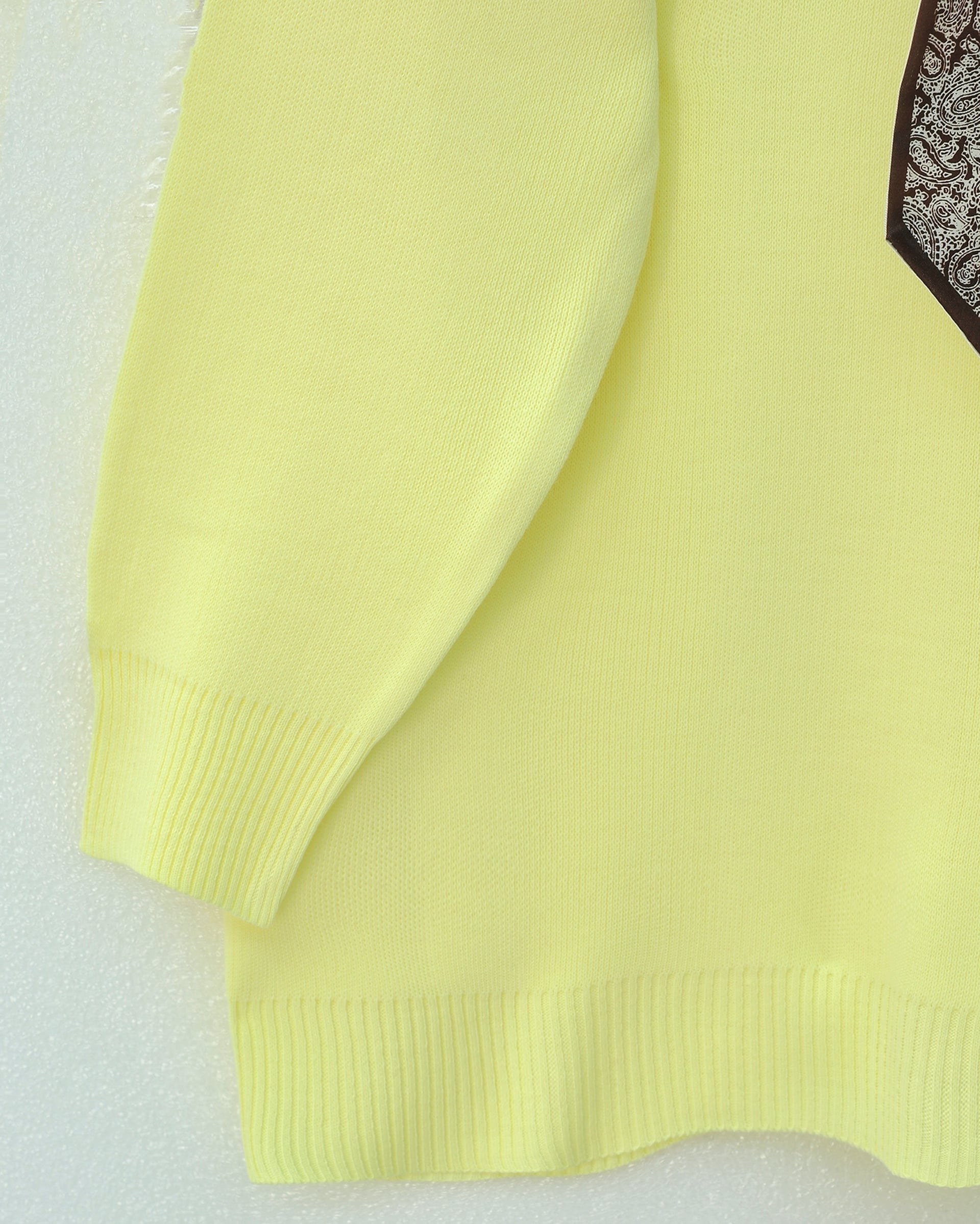 Round Neck Scarf Knit Tunic - Pale Yellow - Podyumplus - by Peralane - photo 6