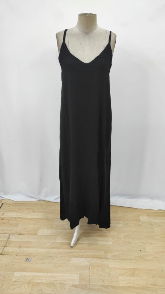 Women's Black Spaghetti Strap V-Neck Maxi Dress - Janes - by Peralane - photo 4