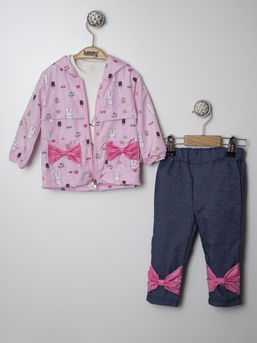 Baby Girl's 3-Piece Hooded Jacket, Pants and Long-Sleeve T-Shirt Set - 6-18M - Lummy Baby - by Peralane