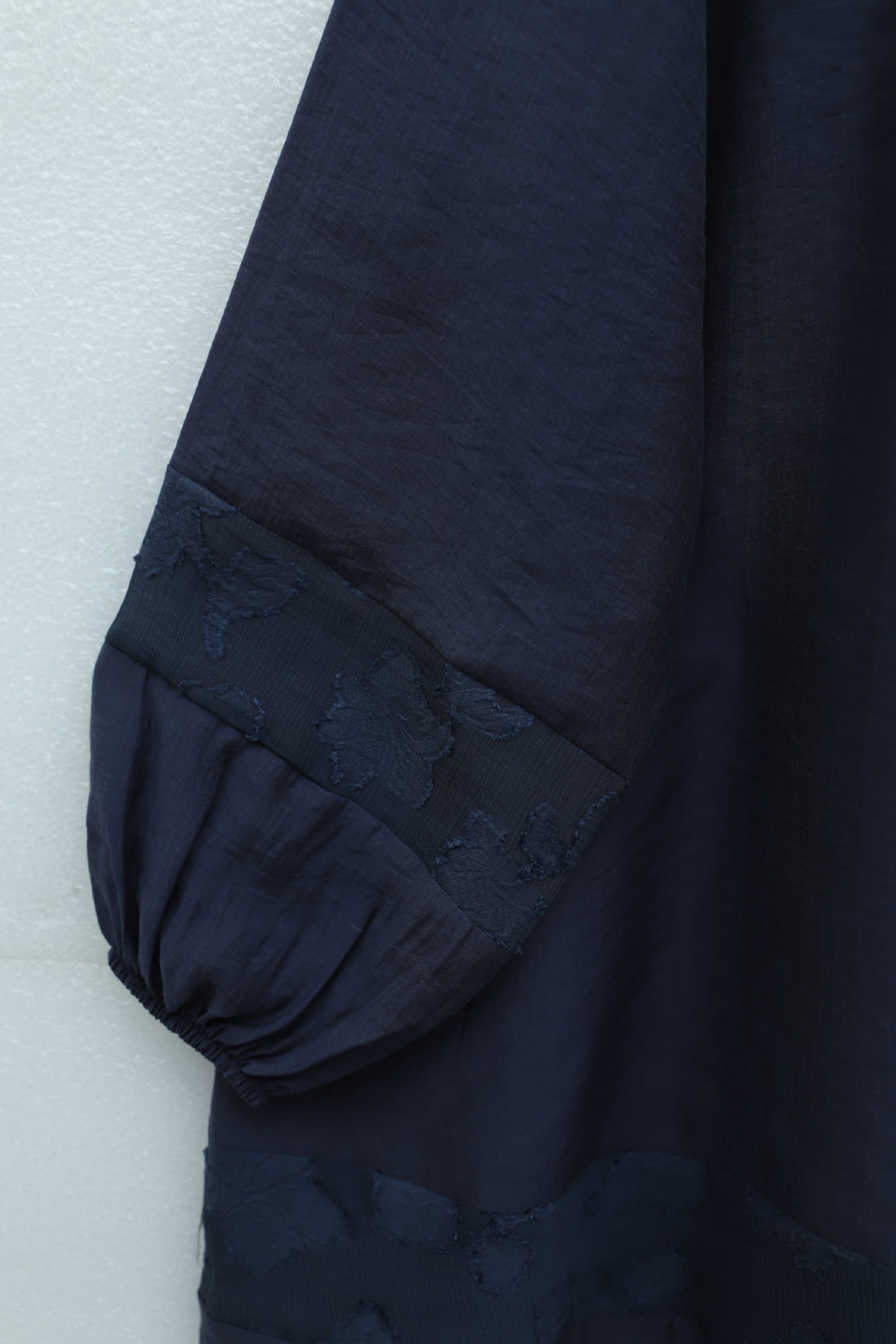Navy Blue Keyhole Tie Modal Tunic with Elasticated Cuffs - Podyumplus - by Peralane - photo 4