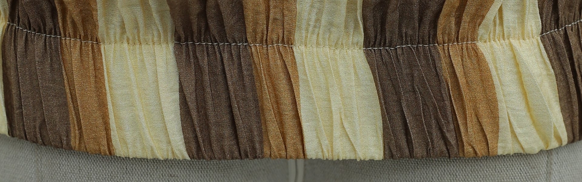 Striped Brown Zip-Up Jacket with Elasticated Cuffs and Hem - Podyumplus - by Peralane - photo 7