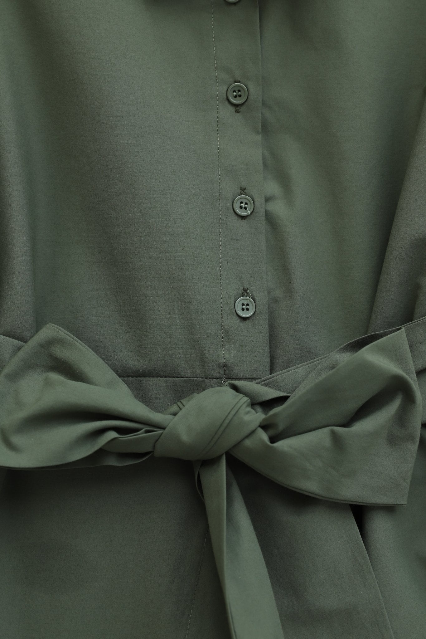 Self-Tie Poplin Tunic - Khaki - Podyumplus - by Peralane - photo 6