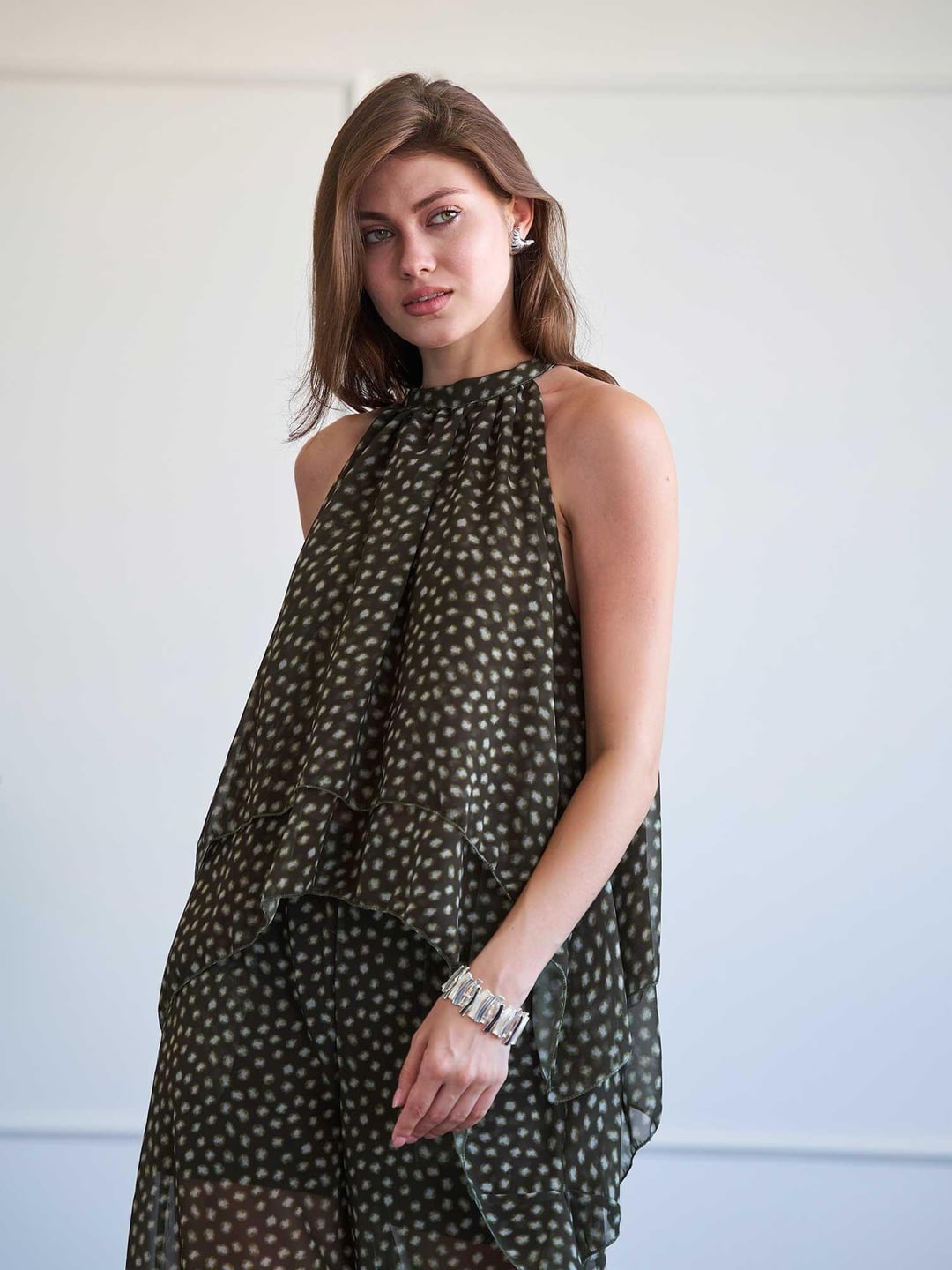 Polka Dot Chiffon Asymmetric Co-ord Set - Lefon - by Peralane - photo 3