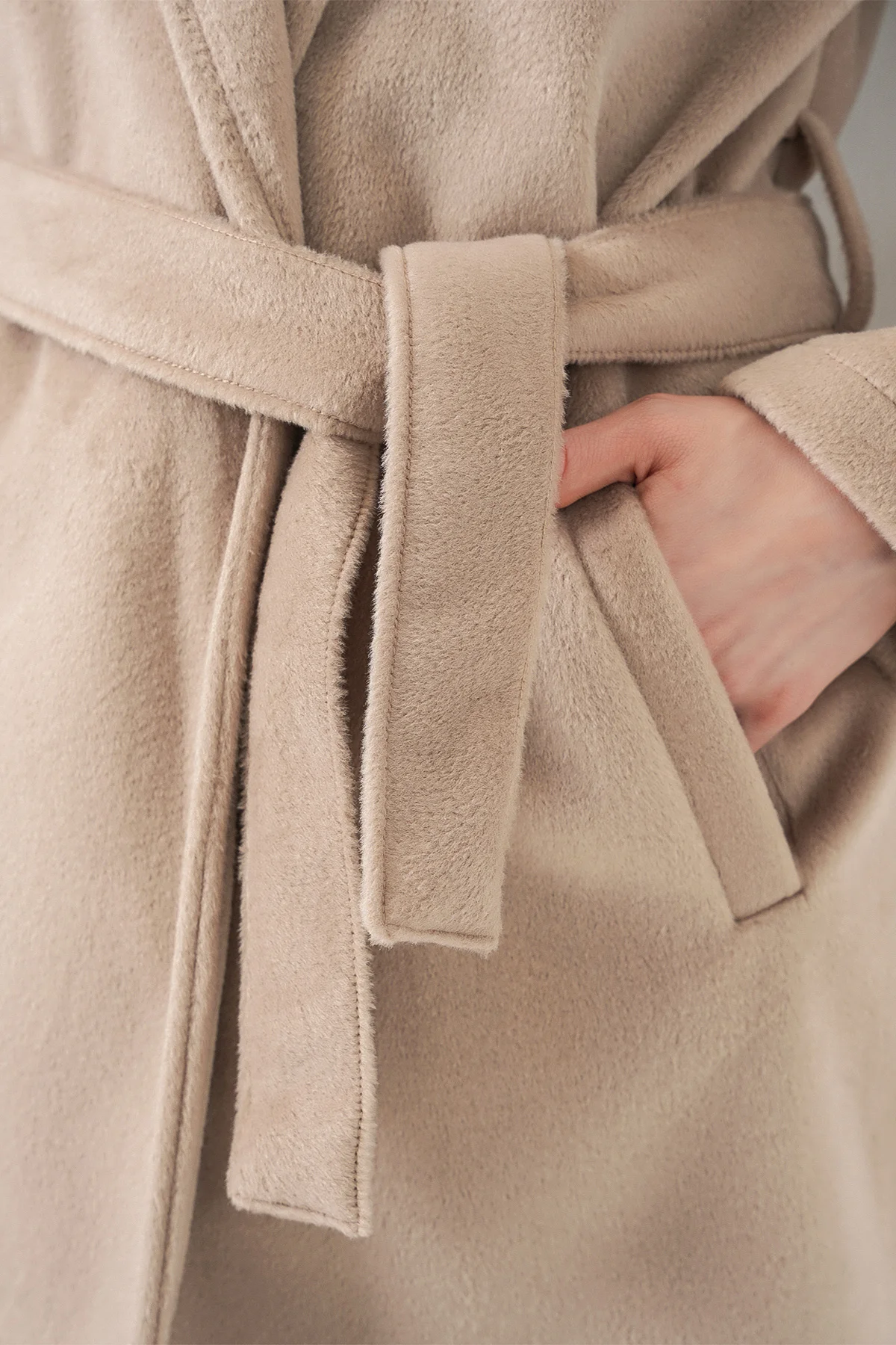 Women's Belted Coat - Light Beige - Bigdart - by Peralane - photo 6
