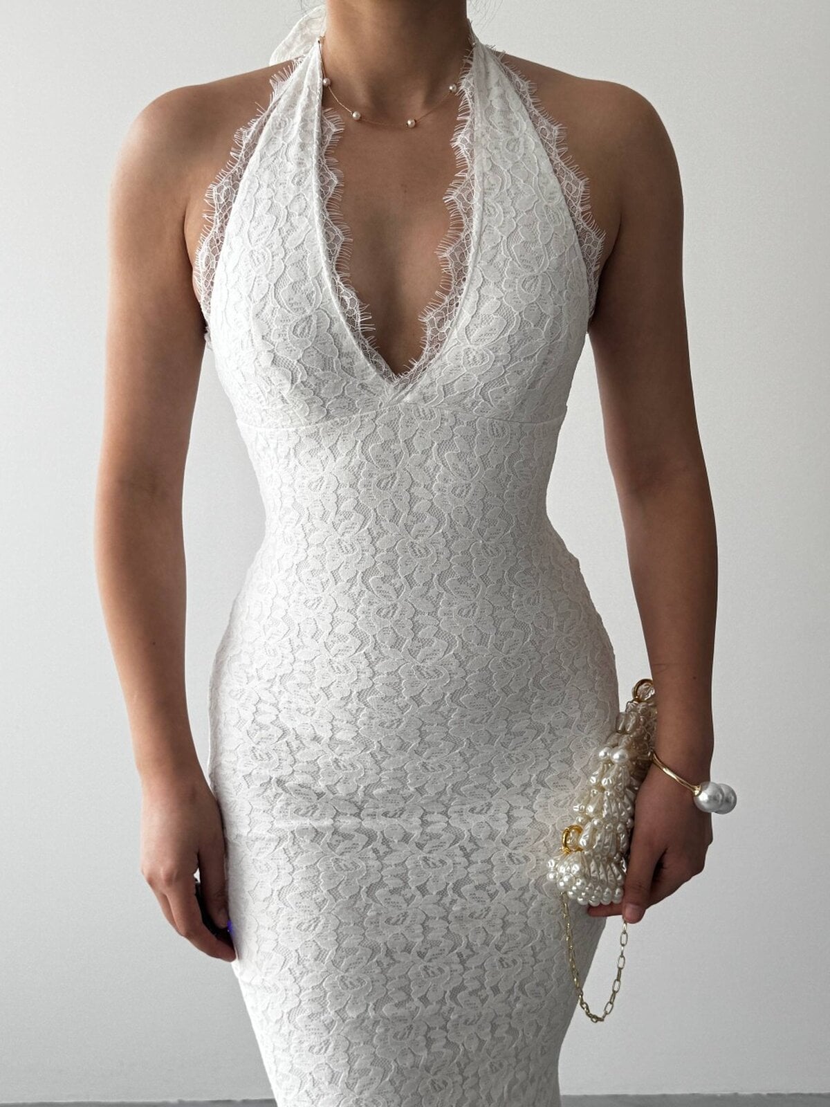 Fens Midi Lace Dress in Ecru - Etika - by Peralane - photo 3