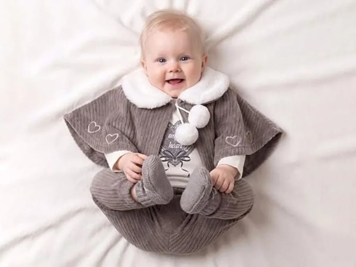 Batwing Sleeve 3-Piece Baby Girl Set - Dark Brown - Elci Baby - by Peralane