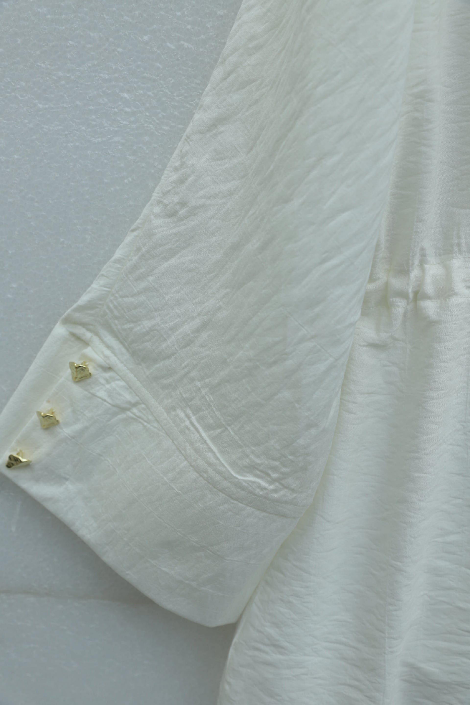 Cotton Crinkle Two-Piece Set with Drawstring Waist Pants - Ecru - Podyumplus - by Peralane - photo 10