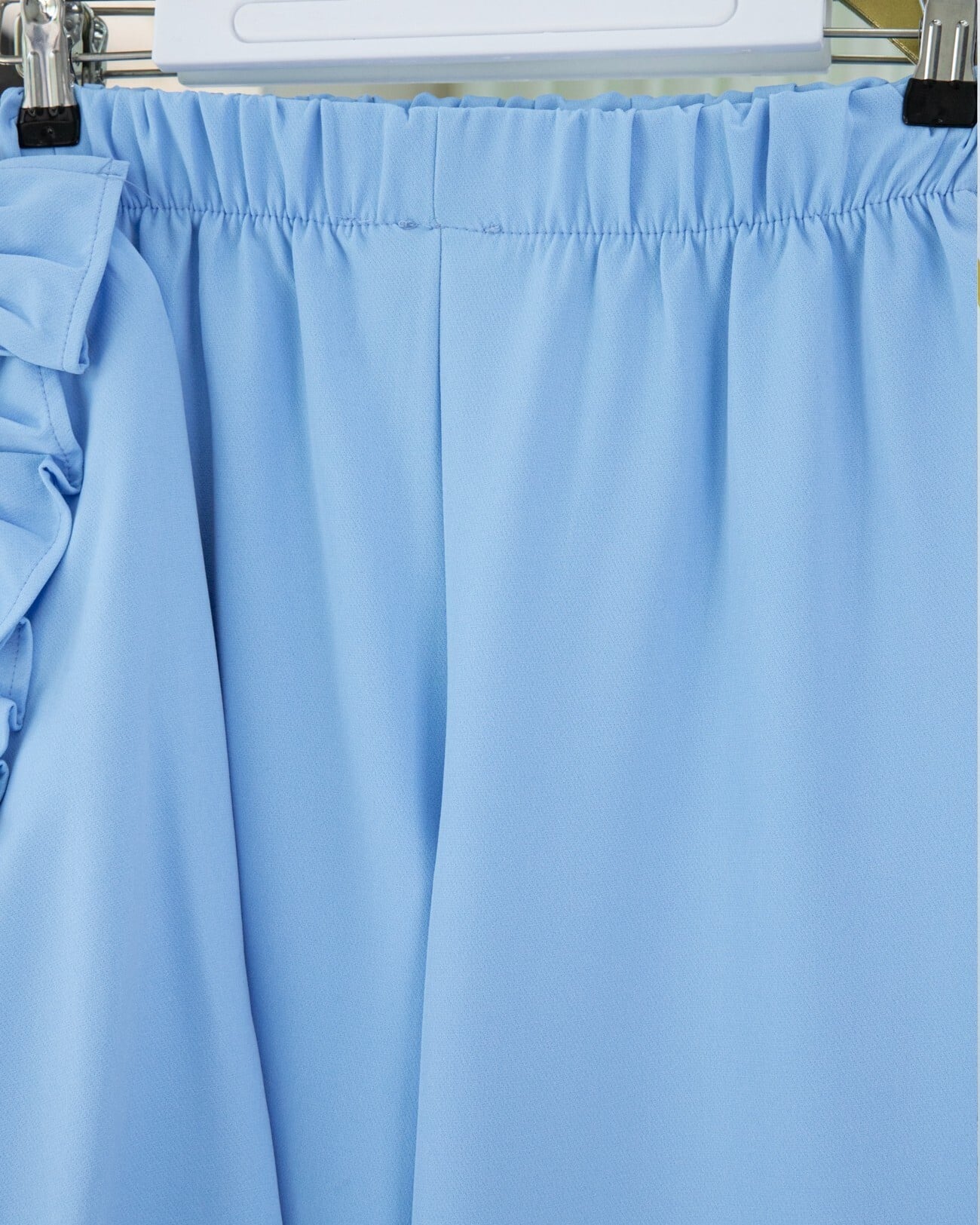 Women's Light Blue Two-Piece Tunic and Pants Set with Ruffled Front and Tie Waist - Podyumplus - by Peralane - photo 6