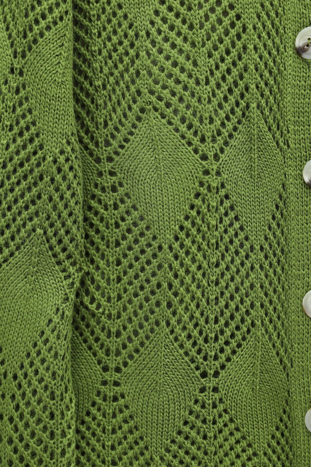Leaf Pattern Openwork Knit Cardigan - Light Green - Podyumplus - by Peralane - photo 5
