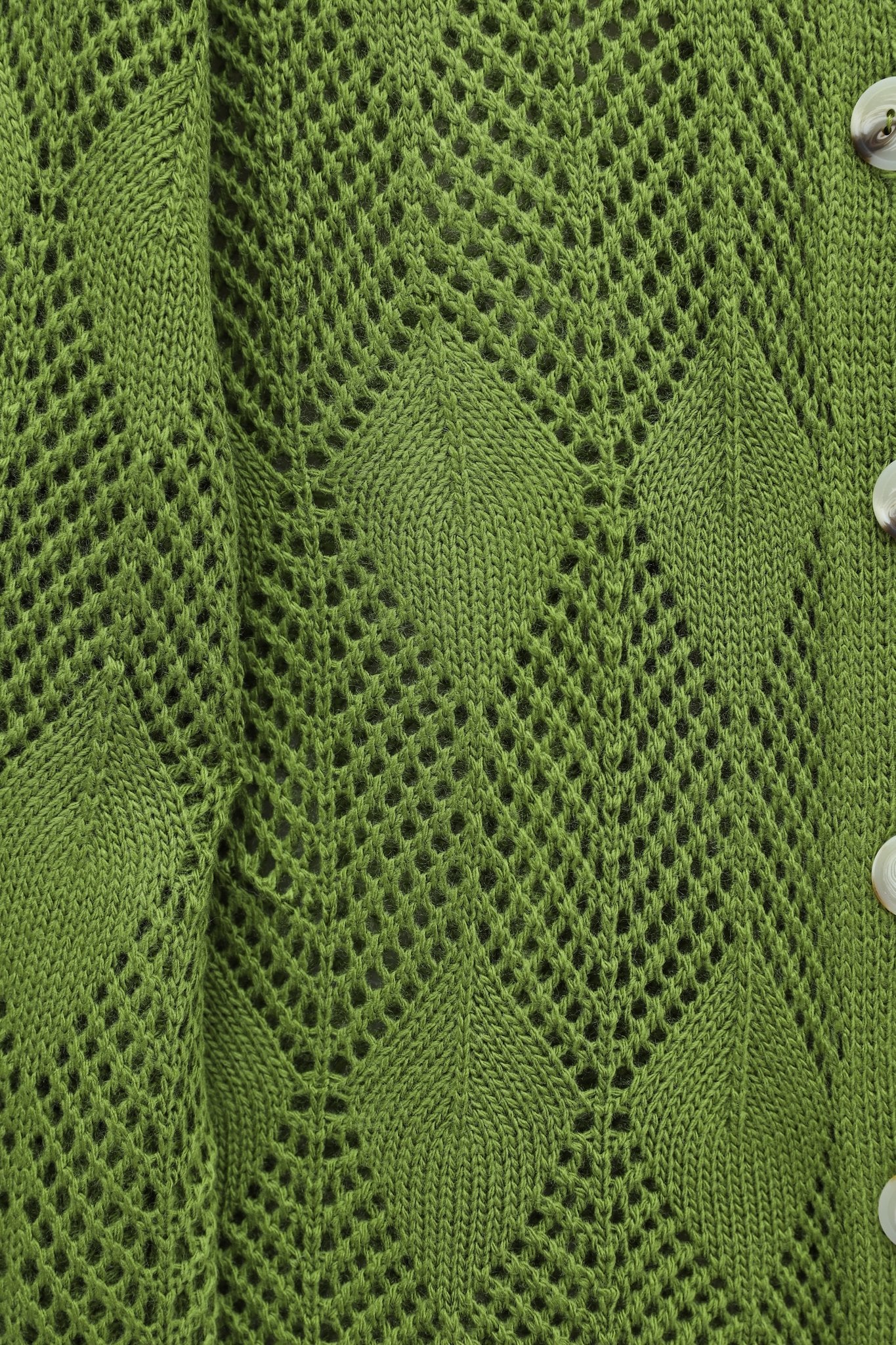 Leaf Pattern Openwork Knit Cardigan - Light Green - Podyumplus - by Peralane - photo 5