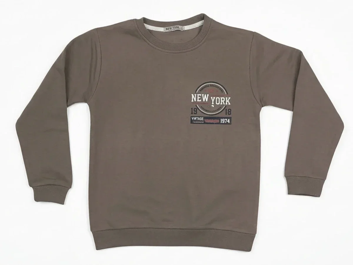 New York Print Brushed 3-Thread Boys' Sweatshirt - Tanem Kids - by Peralane