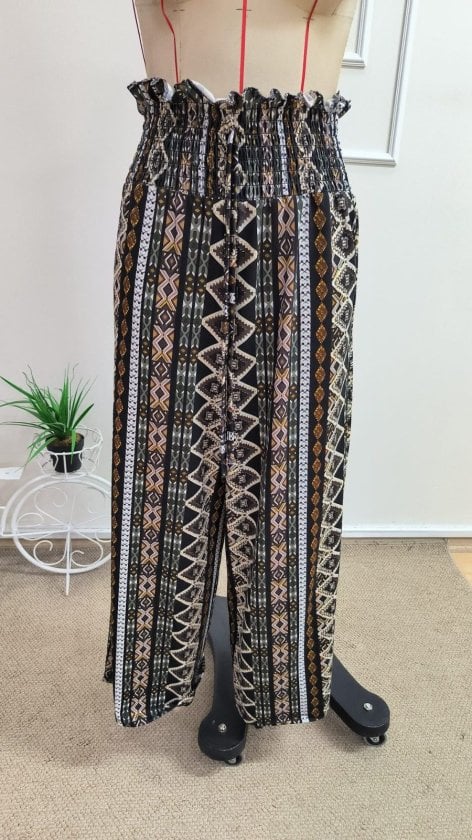 Women's High-Waist Drawstring Patterned Long Suprem Pant - Janes - by Peralane - photo 5