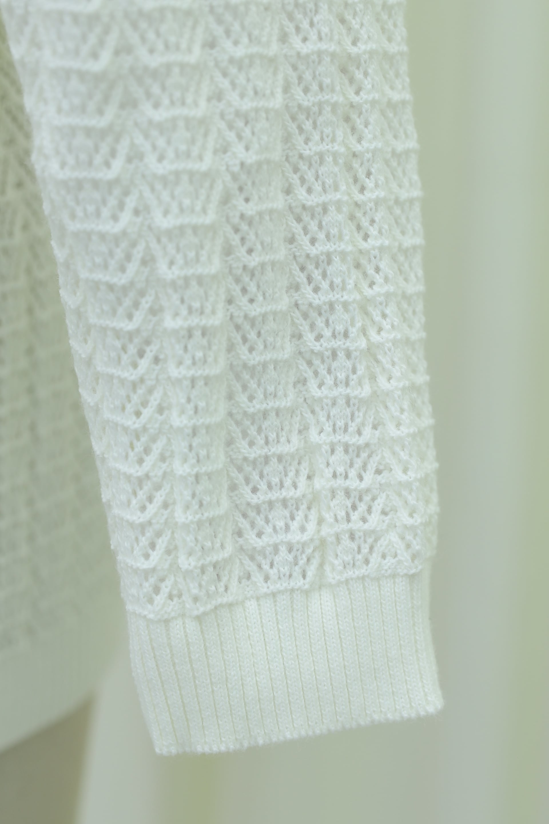 White Open-Front Knit Cardigan with Textured Stitch Pattern - Podyumplus - by Peralane - photo 7