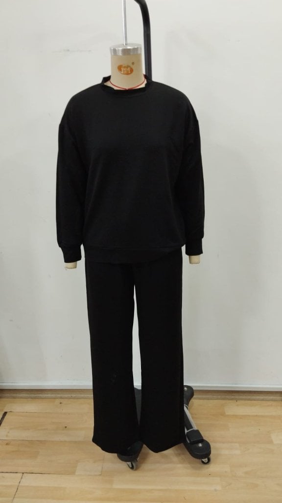 Women's Long Sleeve Crew Neck Viscose Two-Thread Blouse and Trousers Two-Piece Set - Janes - by Peralane - photo 4