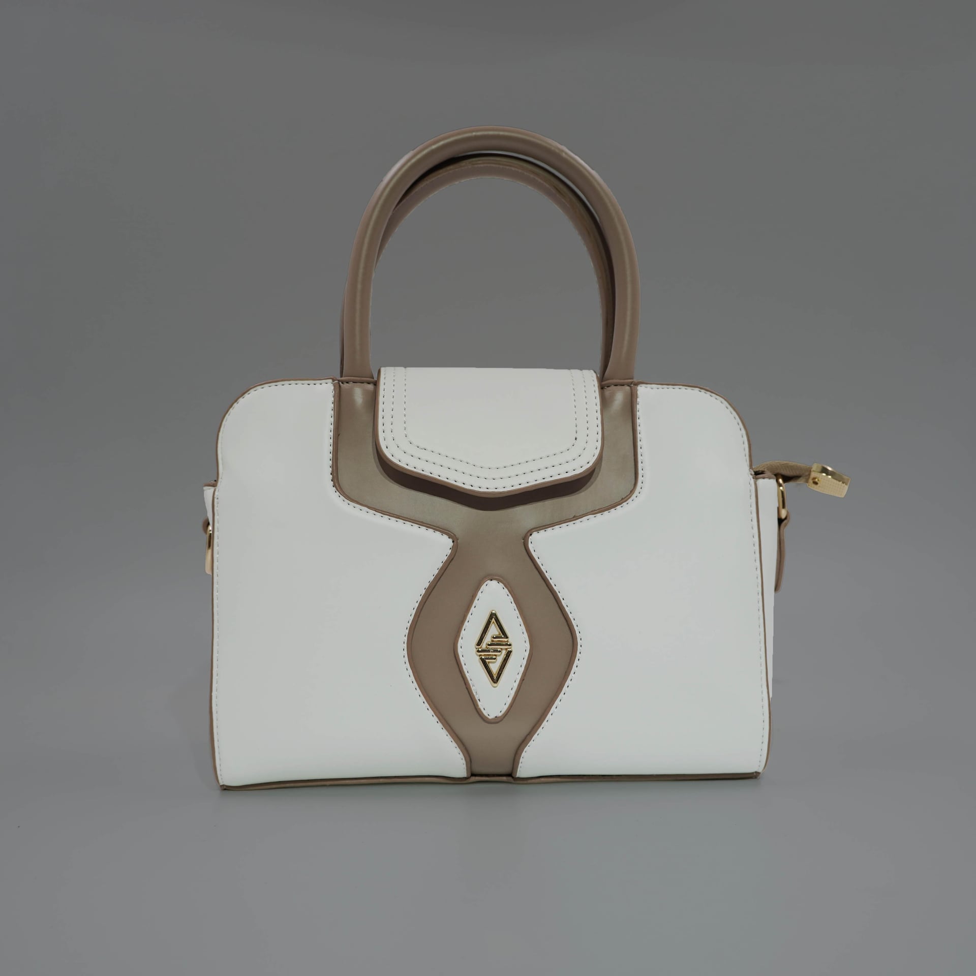 Soley White Matte Shiny Women's Handbag 7006 - Aron Atelier - by Peralane