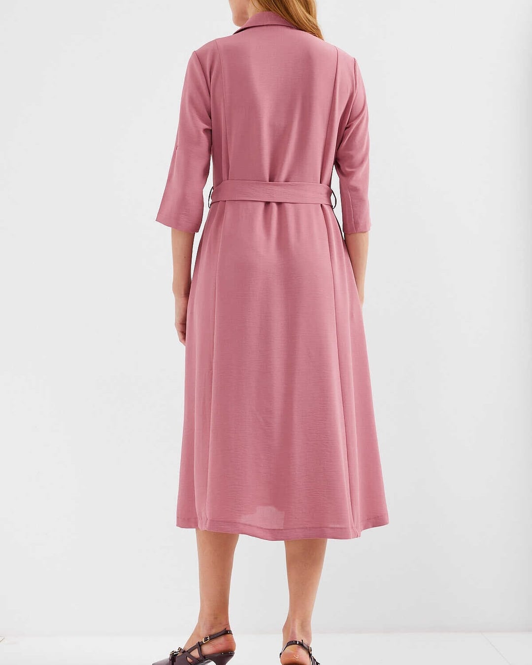 Belted Shirt Dress - Dusty Rose - Wholeskop - by Peralane - photo 4