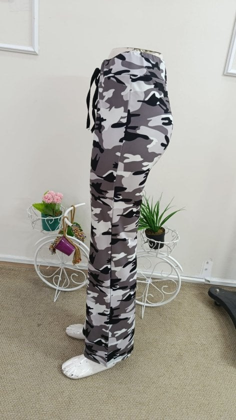Women's High Waist Drawstring Flared Camouflage Leggings - Janes - by Peralane - photo 5